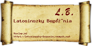 Latosinszky Begónia névjegykártya